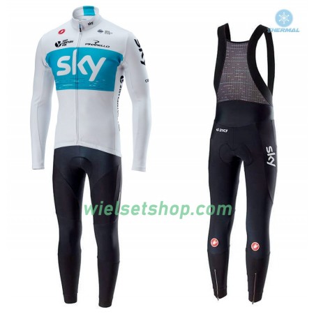 Fietskleding (Fietsshirt Lange Mouw + Lange Koersbroek) 2018 Team Sky N001 Winter Thermal Fleece